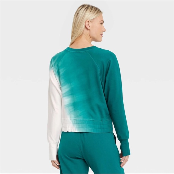 Joy Lab green ombré crew neck cropped sweater w/ Mid-Rise Terry Joggers NWOT - Picture 7 of 11